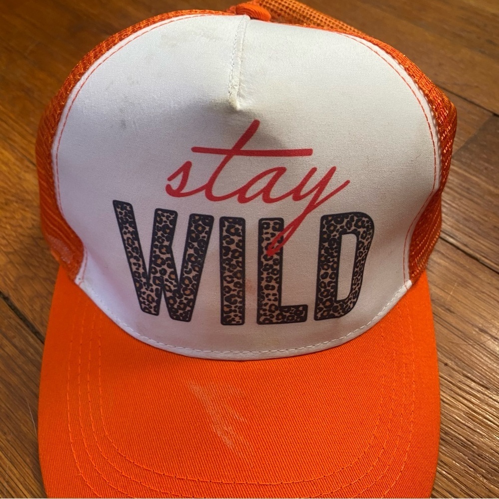 Orange 'Stay Wild' Trucker Hat - Picture 3 of 6